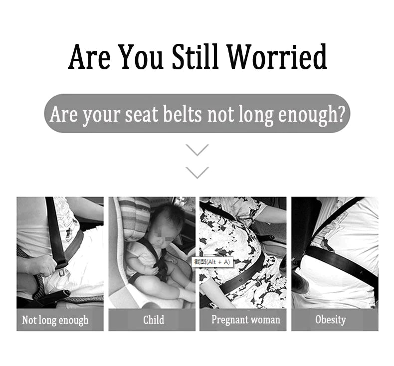 Car Seat Belt Rhinestone Metal Extended Buckle