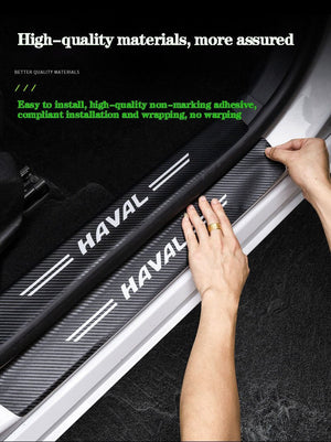 5D Laser Luminous Carbon Fiber Car Threshold Protection Strip( 4PCS )