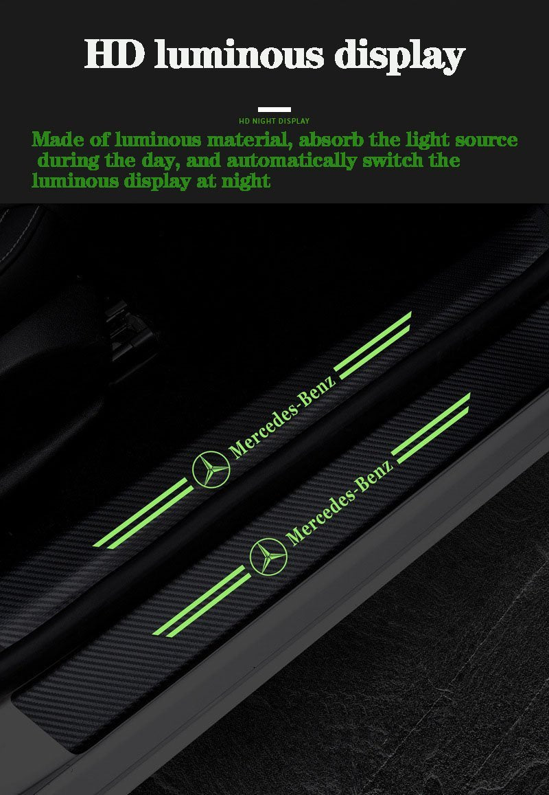 5D Laser Luminous Carbon Fiber Car Threshold Protection Strip( 4PCS )