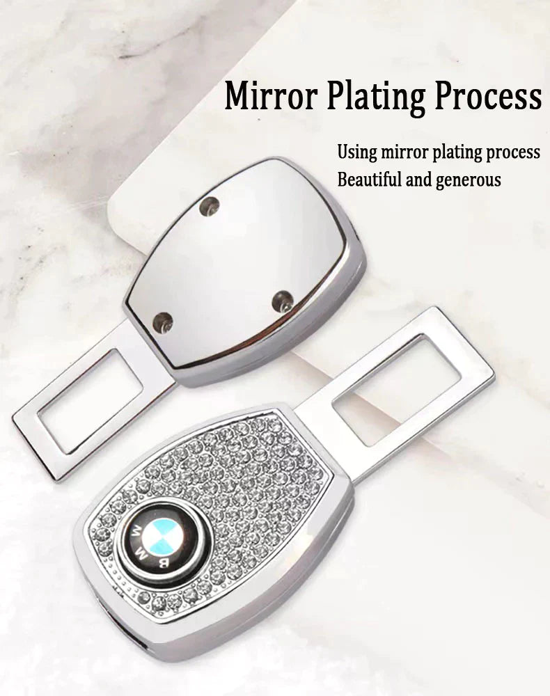 Car Seat Belt Rhinestone Metal Extended Buckle