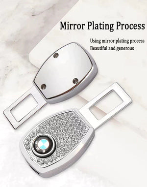 Car Seat Belt Rhinestone Metal Extended Buckle