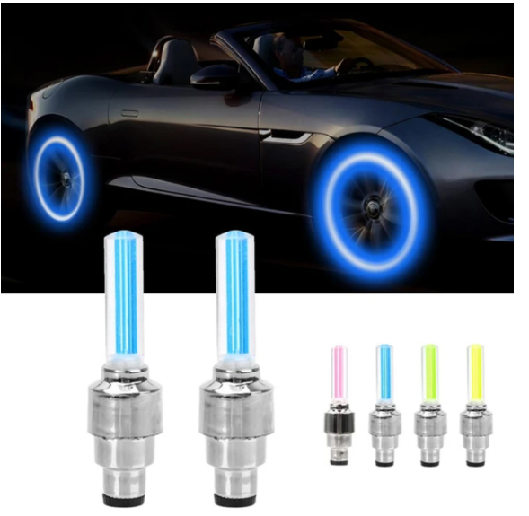 Premium LED Lights for Wheel Valve Caps Cars/Bikes