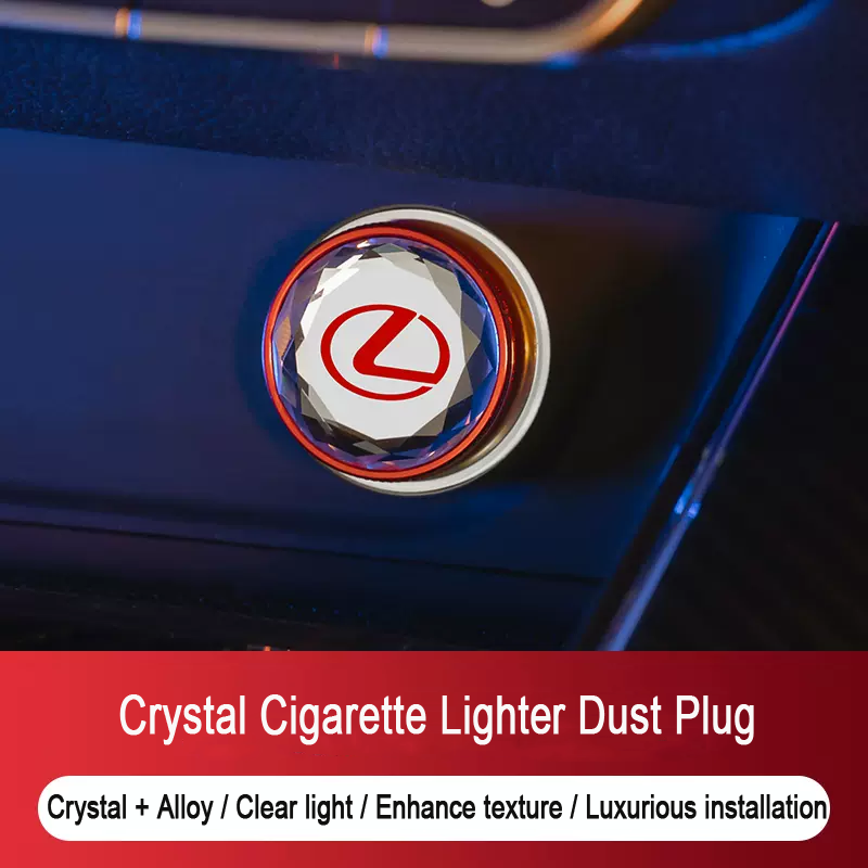 Crystal Car Cigarette Lighter Dust Cover