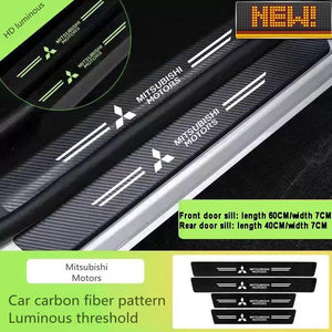 5D Laser Luminous Carbon Fiber Car Threshold Protection Strip( 4PCS )
