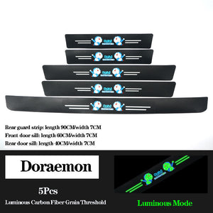 5D Laser Luminous Carbon Fiber Car Threshold Protection Strip( 4PCS )