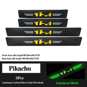 5D Laser Luminous Carbon Fiber Car Threshold Protection Strip( 4PCS )