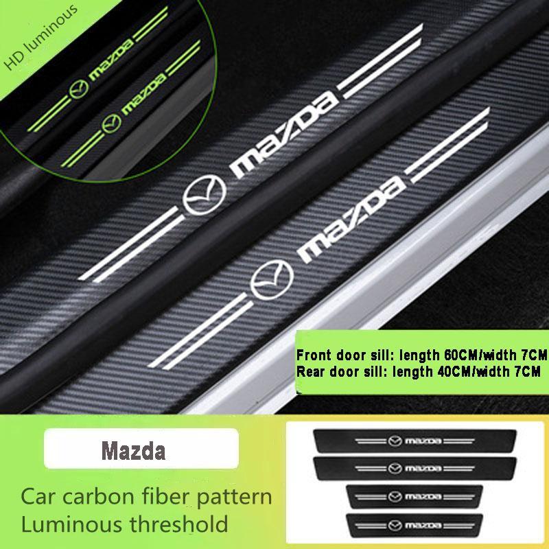 5D Laser Luminous Carbon Fiber Car Threshold Protection Strip( 4PCS )