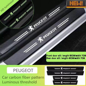 5D Laser Luminous Carbon Fiber Car Threshold Protection Strip( 4PCS )