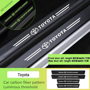5D Laser Luminous Carbon Fiber Car Threshold Protection Strip( 4PCS )