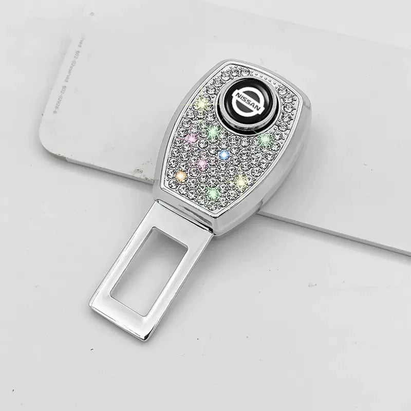 Car Seat Belt Rhinestone Metal Extended Buckle