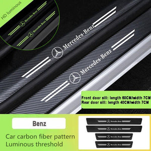 5D Laser Luminous Carbon Fiber Car Threshold Protection Strip( 4PCS )