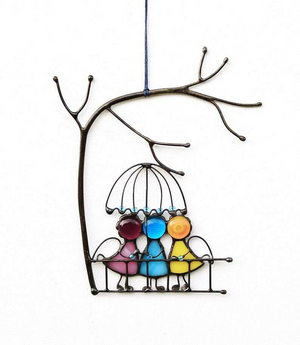 Suncatcher Stained Art Window hangings Angels Couple Love Home decor Gift
